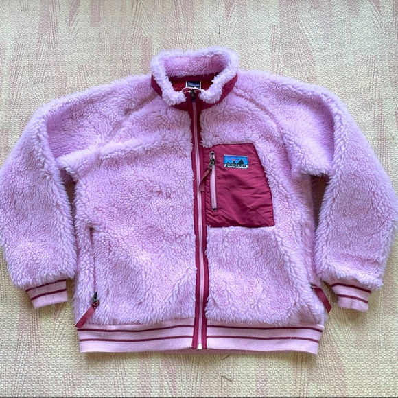 Patagonia Other - PATAGONIA Girls Retro-X Deep Pile Fleece Zip Jacket, Pink, Large, 12